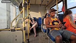 married babe teases stranger on bus till juicy pounding