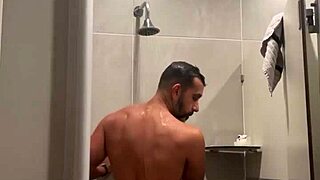 Gym Shower Seduction in Red Thong Panties with Prusquinttus