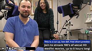 Freshman yasmine woods squirms mandatory hitachi vibrator orgasm from doctor gloves