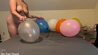 i love farting loud while popping these balloons it makes me so wet and gassy