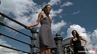 bound leather slut gets monster cock pounded public outdoor 😈🔥