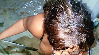 amateur stepdad pounds curvy latina bbw enteada big ass and natural tits in backyard homemade fuck squirting twice into her mouth