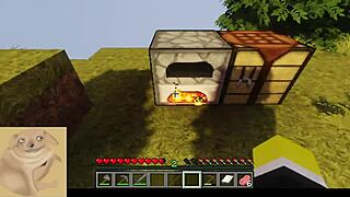 hot gamer chick dives into minecraft with casual sexy twists and playful vibes