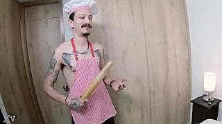 Skinny redhead baker's juicy ass takes monster cock balls deep in hardcore anal debut