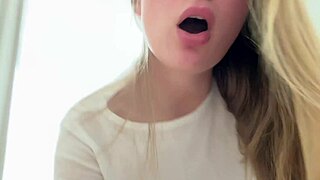 Bent over big ass blonde teen begs fuck me like slut in homemade pov tape 😈