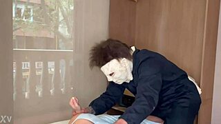 Masked Blonde Neighbor Sneaks In for Hard Oiled Fuck - Blondie Fesser!