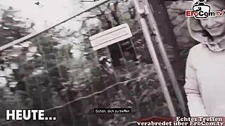 shy german student tourist tries public outdoor forest sex with pickup stud