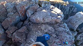 mia bandini petite amateur deepthroats big cock then rides cowgirl in risky public cliff fuck with outdoor cumshot facial