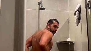 Gym Shower Seduction in Red Thong Panties with Prusquinttus