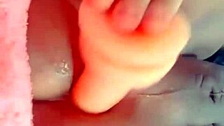Trans cutie spreads her sticky tight anal hole wide for dildo play