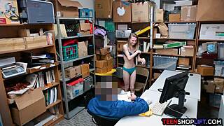 Russian Teen Shoplifter CAUGHT and Pounded Hard by Security in Backroom!