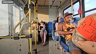 married babe teases stranger on bus till juicy pounding