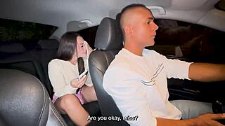 uber driver stretches my tight wet pink pussy with bbc, cums in mouth as i ride rough doggystyle