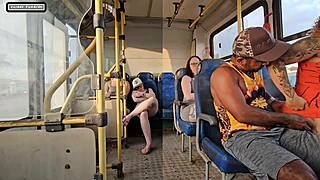 married babe teases stranger on bus till juicy pounding