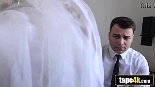 debt guy bangs tanned bride while hubby watches mad 😡💦