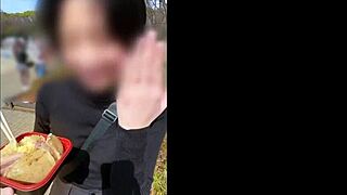 Married boss and junior alone on cherry blossom date turn erotic fuck