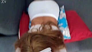 blonde milf pov blowjob swallow with shades 😍🍆💦