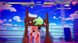 Lesbian Rivals Tease and Squirt in Intense Battle