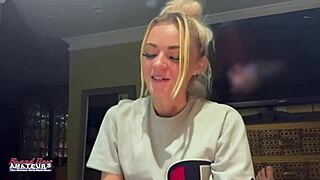 skinny blonde sassy rims balls sucks cock and takes pussy pounding