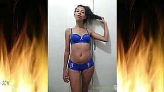 check out this cute brazilian housewife flashing her big ass in lingerie