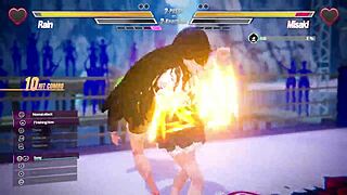 Lesbian Rivals Tease and Squirt in Intense Battle