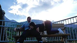 latina teen sucks stranger's cock on wild mountain hike