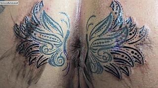 Huge Black Cock Creampies Curly Milf's Massive Pussy Lips And Tits