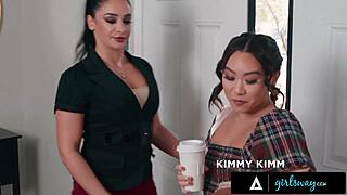 sheena ryder squirts punishing kimmy kimm's clumsy pussy play