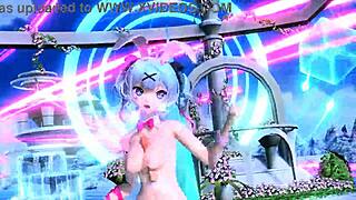 hatsune miku rabbit costume reveals huge tits and ass