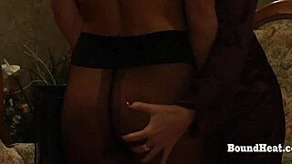 naked lesbian slave gets fingered licked then strapon fucked by madame