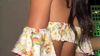 latina malina melendez teases with juicy tits before dropping low to suck that huge cock wet