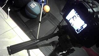 Behind scenes glasses brunette bj and pussy fuck wrestling shoot 📹😘