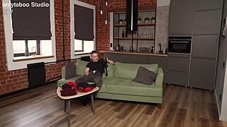 Big boob milf blindfolded and rough fucked by stepson in lingerie