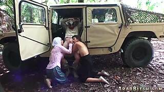 muslim couple finally fucks first time outdoors in uniforms