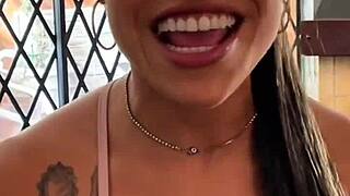 Petite Latina Teen Sloppy Deepthroat Rimjob and Cum in Mouth POV
