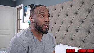 Curious ebony teen 18+ tempts boyfriend's stepdad in steamy shower seduction scene