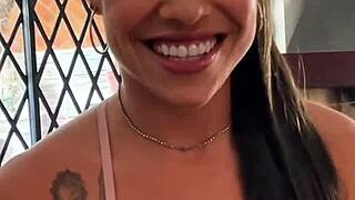 Petite Latina Teen Sloppy Deepthroat Rimjob and Cum in Mouth POV