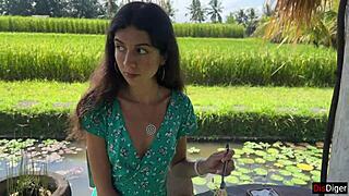 cumwalk public cafe slurping pasta carbonara with thick sperm dripping down face