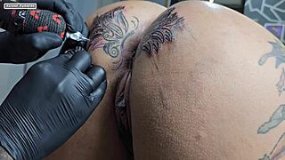 Huge Black Cock Creampies Curly Milf's Massive Pussy Lips And Tits