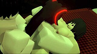 goth girl and roblox succubus tease in shadowy usa hideout