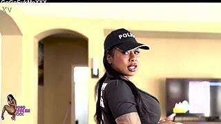 ebony milf cop cosplay fucked by monster black cock