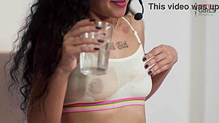 New headphones? Curly haired teen trades pussy for cash now!!