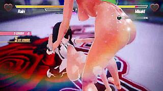 Lesbian Rivals Tease and Squirt in Intense Battle