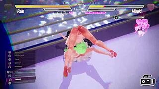 Lesbian Rivals Tease and Squirt in Intense Battle