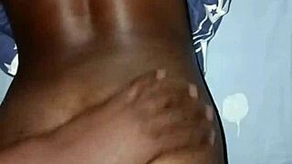 ebony girlfriend bent over doggystyle creaming on huge black cock