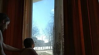 helga bosk bareback squirts by window people walk right past!!