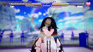 Lesbian Rivals Tease and Squirt in Intense Battle