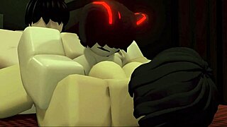 goth girl and roblox succubus tease in shadowy usa hideout