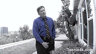 Petite teen 18+ chokes on monster cock before facial cumshot.