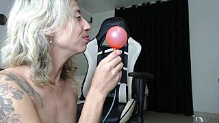 Sexy milf gapes asshole huge dildo anal toy play orgasm.